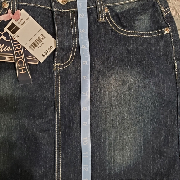 Miss Jeans Denim Mini Skirt 26 Waist Blue Jean - Picture 7 of 8